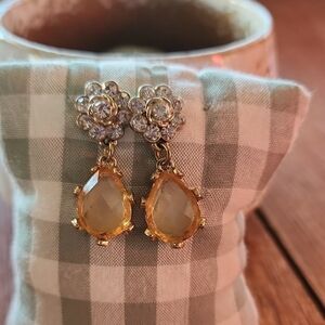 Elegant Gold and Crystal Drop Earrings